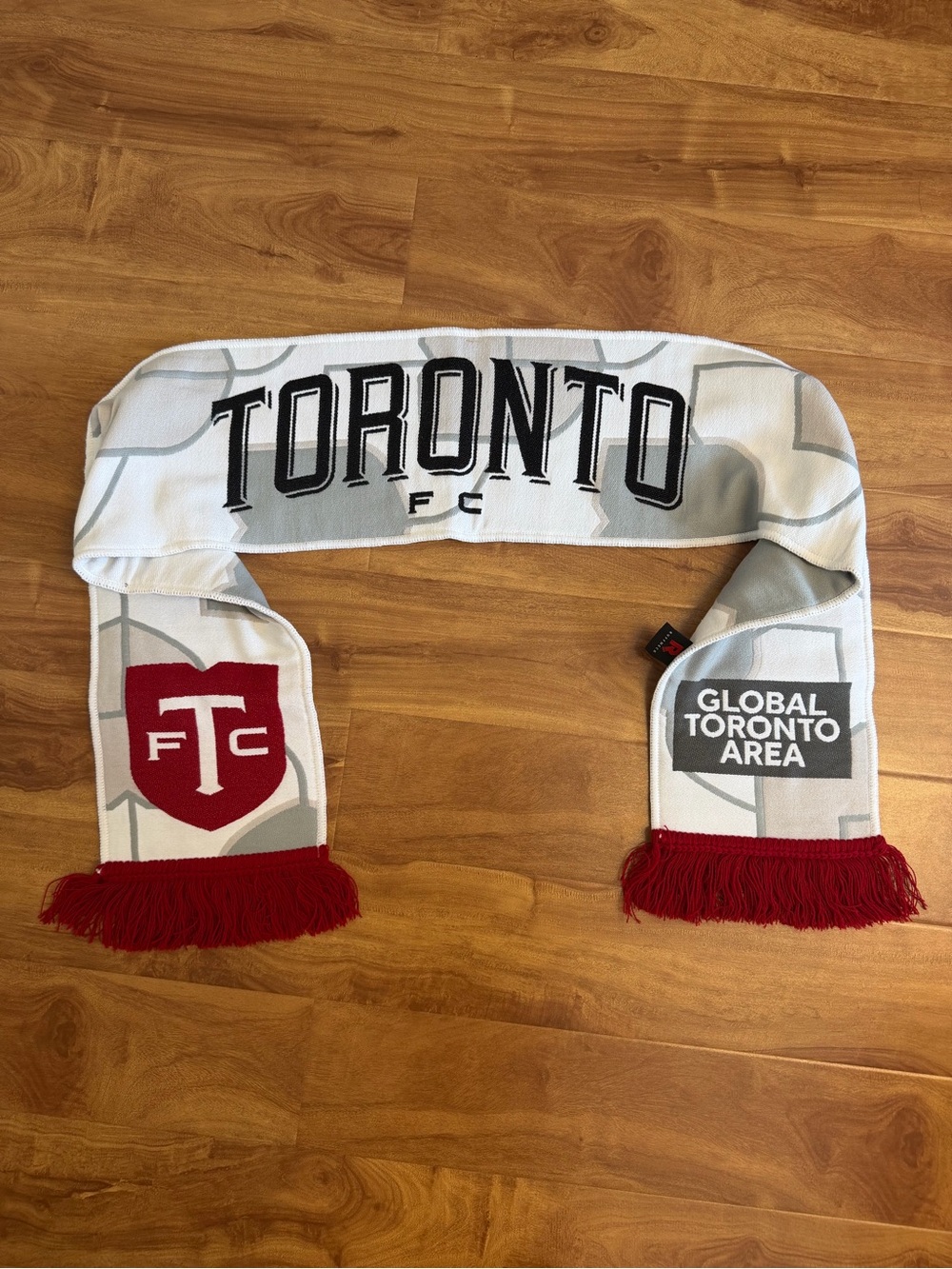 Gray & Red Supporter Scarf -